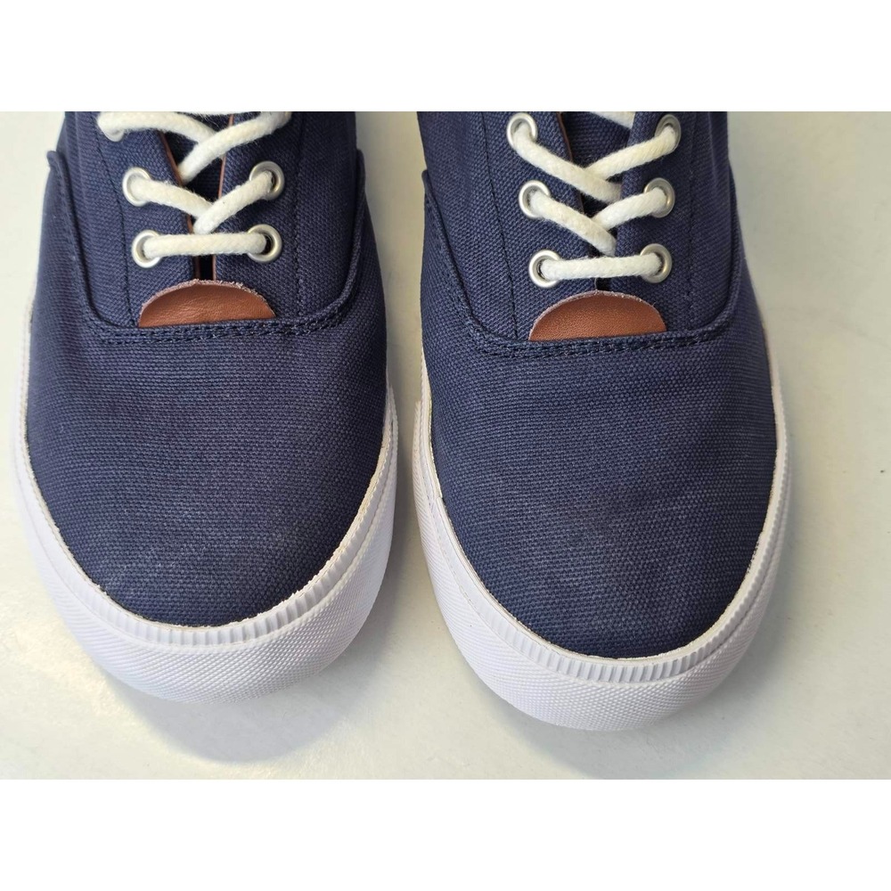 POLO Ralph Lauren Vaughn Women's Sneakers Size 5 EU 37 Navy Blue Canvas Shoes - Picture 6 of 12